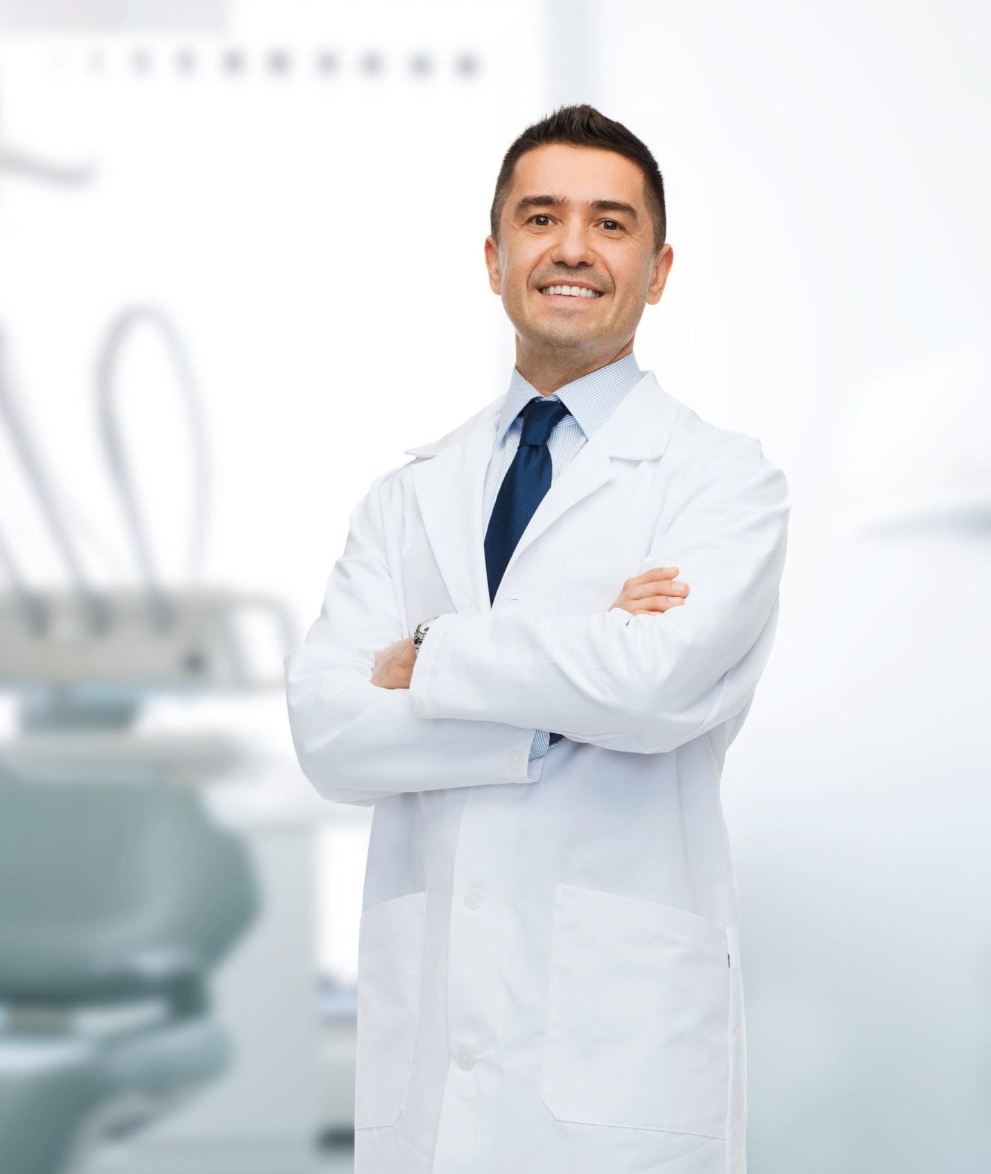 smiling male middle aged dentist